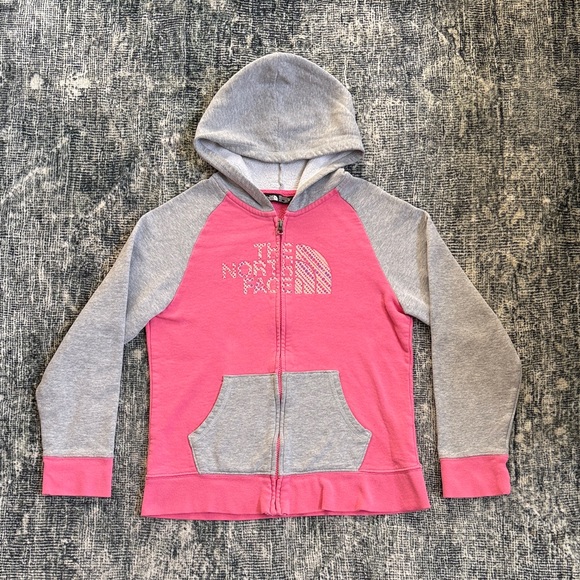 The North Face Kids Hoodie in Pink and Gray - Picture 1 of 8